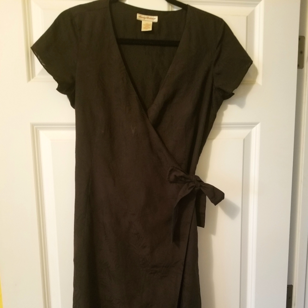 Tommy Bahama Black Wrap Dress size 6